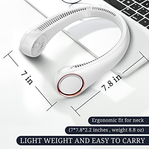 Image of FrSara Portable Leafless Neck Fan, 4000mAh, USB Charging, 360 Surrounding Air Outlet, Three-speed Adjustable, Quiet, 3 Seconds Rapid Cooling, Good Helper in Summer