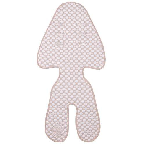 Little Dedi Iceberg Innovative Kinderwagen-Auflage mit Iceberg 4D-Gewebe und Temperaturregulierung – Oeko-Tex 100 Klasse 1 (Beige, 0-5 Jahre)