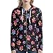 Upetstory Damen-Kapuzenjacke mit Reißverschluss, modische Sweatshirts, Hundepfotenabdruck, L