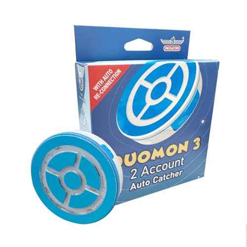 MEGACOM DuoMon 3 Auto Catcher för Go,uppgraderad version automatisk upptagning av poke min, stöder dubbla konton, 20 m/65 ft trådlös anslutning, APP-kontroll, magnetisk laddning, meddelande