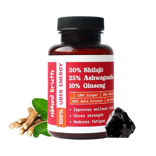 WildOak Shilajit with Ashwagandha & Korean Ginseng for Women | Strength | Stamina & Energy Booster | Hormonal Balance | Relief from Menstrual Cramps | 1000mg | 60 Veg Capsules