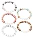 Besteel 5 Pcs Aromatherapy Oil Diffuser Bracelet for Women Girls White Lava Stone Bead Bracelet Set 8MM