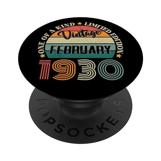 94 Años Vintage Febrero 1930 94 Cumpleaños Retro PopSockets PopGrip Intercambiable
