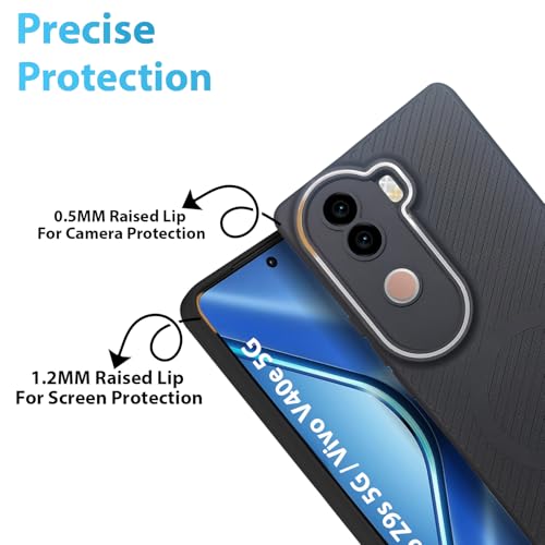 Image of LIRAMARK Rugged Carbon Fibre TPU Armor Silicone Back Cover Case for iQoo Z9s 5G / Vivo V40e 5G