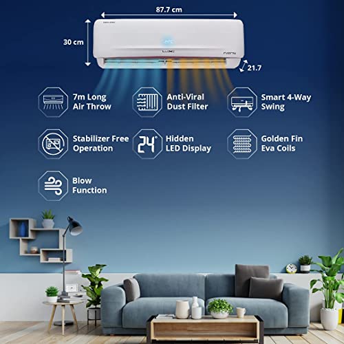 Image of Lloyd 1.0 Ton 3 Star Hot & Cold Inverter Split AC With Smart 4-way Swing (Copper, 5-in-1 Variable Capacity Setting, PM 2.5 Air Filter Anti Viral Dust Filter 2023 Model, GLS12H3FWRHC, White)