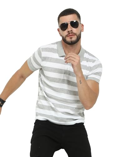 Image of fanideaz Mens Half Sleeve Premium Cotton Stylish Striped Branded Polo T-Shirt for Mens || Polo T Shirt for Men Comfort || Tshirt for Men Stylish Regular fit
