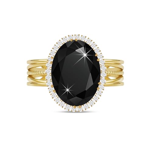 Linawe Bague en Moissanite avec Pierre - Tendance en Or/Argent pour Femmes, Ajustable