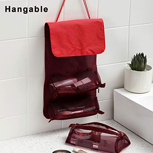 Organizador de maquiagem de viagem, bolsas de higiene pessoal penduradas, estojo com rodinhas de pin