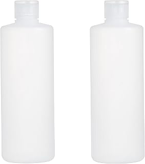 Elandy 2PCS Transparent Refillable Empty Plastic Cosmetic Squeezable Vial Bottles Jar Pot with Flip Cap Toner Lotion Shower Gel Shampoo Storage Container (400ml/14oz)