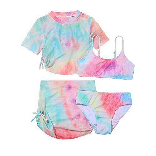 Maillots de bain tropicaux 3 pièces pour filles de 6 mois à 16 ans