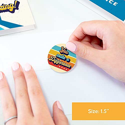 500 Thank You Stickers 1.5” - Envelope Seals And Happy Stickers For Kids And Adults - Give Gratitude With Recognition And Great Job For Students, Work Employees, Volunteers, Nurses, Team And More #TOP5