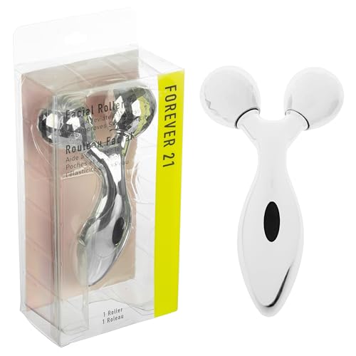 Silver Y-Shaped 3D Face Roller - Anti-Aging Facial Massager for Women