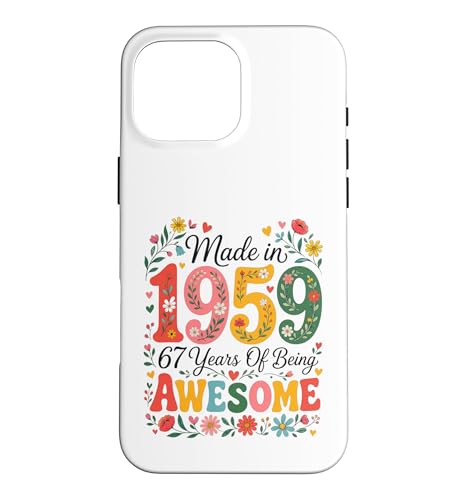 67 Year Old Made in 1959 Retro Floral 67th Birthday Women �X�}�z�P�[�X iPhone 16 Pro Max �p