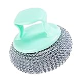 Thewasc - Espolvoreador de cocina con mango desmontable bola de alambre de acero sin enchufe para utensilios de cocina de grasa áspero accesorio de acero desmontable