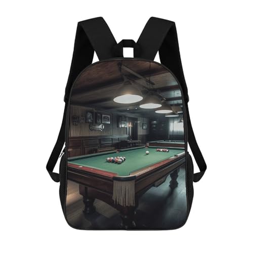 Billiard Backpack - Durable 600D Polyester, 17 Inch Backpack with Ergonomic Adjustable Straps, Lightweight Travel Bag for Men & Women