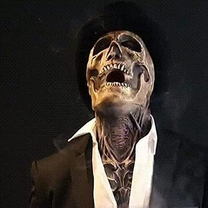 Bulex Bulex Skull Mask Scary Full Head Skeleton Headgear Creepy Biochemical Mask Realistic Halloween Cosplay Latex Horror Mask thumb #3