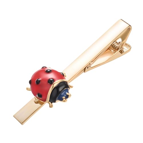 Image of Unique Insect Tie Clip for Men Bee Fish Butterfly Turtle Ladybug Novelty Tie Bar Silver Gold Animal Party Anniversary Jewelry Gift