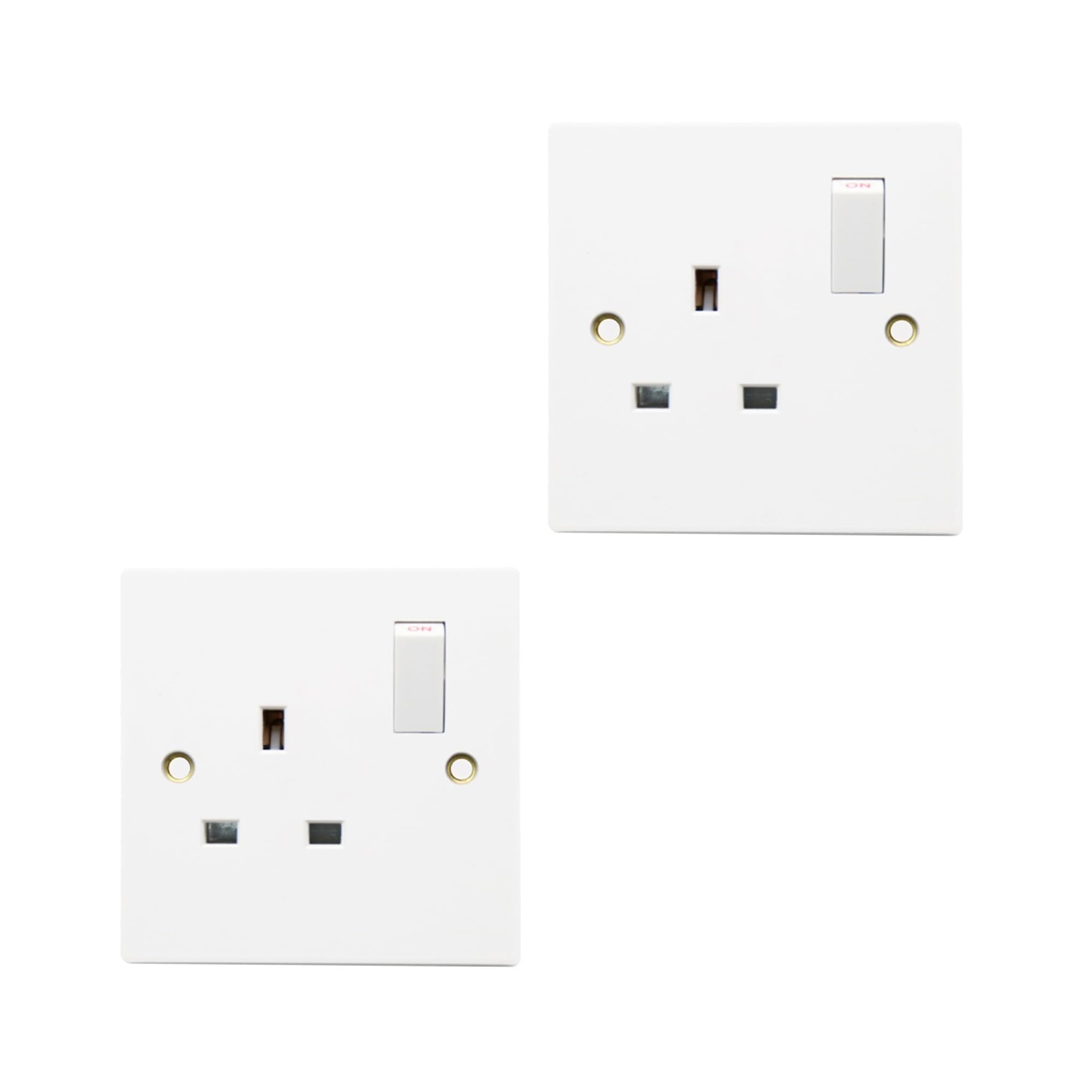 Securlec 1 Gang Switch Socket, Integrated Switch Control, Easy Installation, Lightweight, Double Pole, Square Edge, Durable, Ideal for Homes, Offices, Hotels & Shops (Pack of 2)