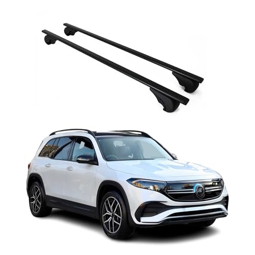 OMAC Dachträger Querträger für Mercedes EQB X243 2022-2026 – TÜV/DIN 75302:2019 – Abschließbar – Max. 75 kg – 2 Stangen Schwarz