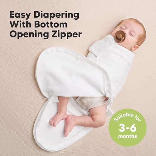 Image of Baby Swaddle Sleep Sacks with Zipper - 3-Pack Swaddles for Newborns 3-6 Months, Infant, Baby Girls, Boys, Soft & Durable Newborn Sleep Sack, Easy Diaper Change Swaddling Blanket (Cloud, L)