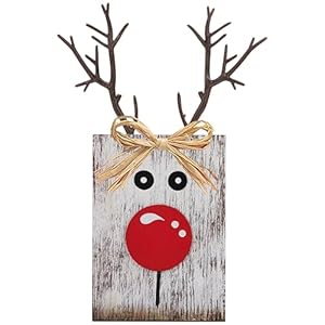 Rustic wooden reindeer sign farmhouse christmas decor for home kitchen mantel xmas party  urban country home decor