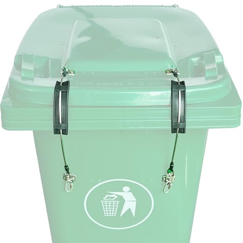 YYST Outdoor Garbage Trash Waste Can Bin Lid Lock Holder Strap, Animal Raccoon Bear Proof Trash Can Lock