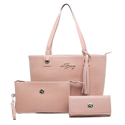 Bolsa Feminina Lorena Sacola Carteira Kit 5 Peças Willibags (Nude)