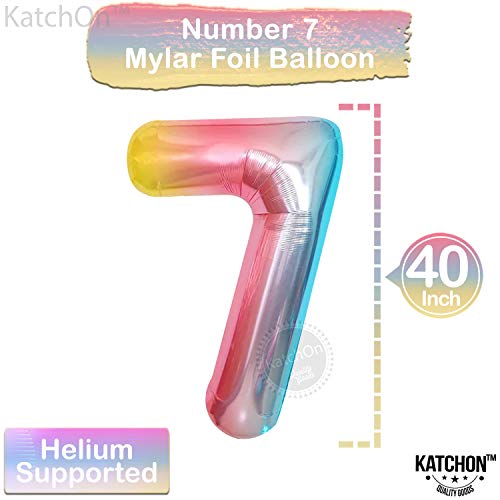 Image of KatchOn Rainbow Number 7 Balloon 40 Inch