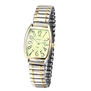 Avaner Uhren Damen Rechteckig Stretchband: Herrenuhr Paaruhren Elastische Armbanduhr mit großen Ziffern Analoge Quarzuhr Einziehbare Edelstahl Banduhr Leicht Ablesbare Uhr für Frauen Männer