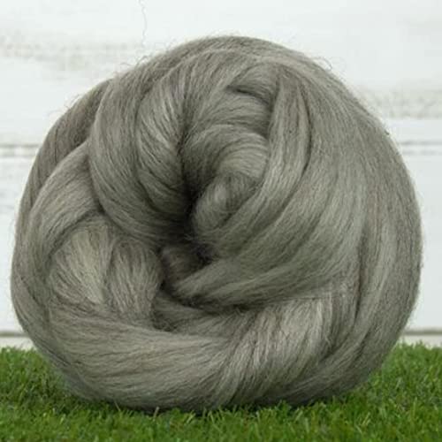 Revolution Fibers Corriedale Wool Roving 1 lb (16 Ounces) for Spinning | Soft Chunky Jumbo Yarn for Arm Knitting Blanket |100% Natural Undyed Wool Yarn Bulk, Felting Core, Carded Stuffing (Gray)