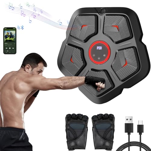 Music Boxing Machine - Smart Music Boxing machine Devices with Boxing Gloves, Wall Mounted LED Smart Bluetooth Boxing Target, Electronic Training Punching Equipment with 9 Modes Speed for Home Music Boxing Machine - Smart Music Boxing machine Devices with Boxing Gloves, Wall Mounted LED Smart Bluetooth Boxing Target, Electronic Training Punching Equipment with 9 Modes Speed for Home
