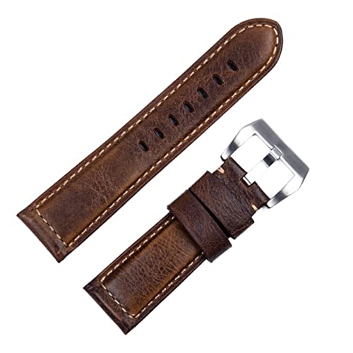 Bracelet montre 24mm cuir véritable rigide ? Choisissez le fait main