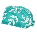 Green Leaves 2 Pieces Unisex Working Caps with Buttons Adjustable Bouffant Hats Tie Back Caps
