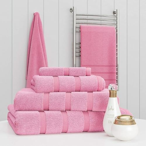 RugsCity Luxury Towel Set 100% Cotton 2 Piece Towel Set Hand Towel Bath Towel Bale 500 GSM Bathroom towels 2 Piece Sets (Pink)
