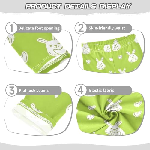 Rabbit Eggs with Heart Girls Leggings Athletic Pants Tights Stretch Bottom3