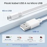 Itramax Płaski Kabel Przedłużający USB A do Micro USB 6M 2 Sztuki,Biały