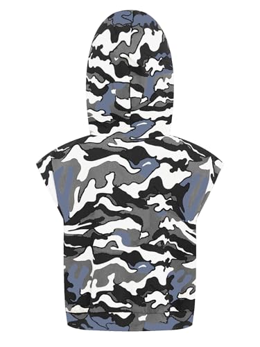 Boy's Casual Sleeveless Hooded School Workout Tank Top Camouflage Printed Hoodie2