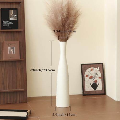 Image of Ceramic Tall Floor Vase, 29 inch Terracotta Large Decorative Vases Home Decor