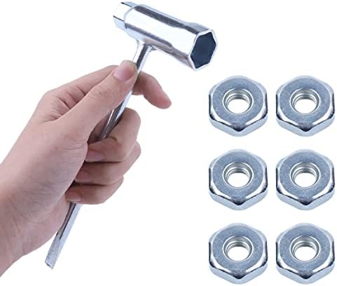 Adefol 13 x 19 mm Chainsaw Wrench Scrench with 6 Bar Nuts for Stihl 017 018 019 020 021 023 024 025 026 028 034 Chainsaw Replacement Parts Repair Tools