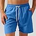Mens Athletic Workout Running Shorts with Mesh Lining and Pockets Summer Beach Vacation Drawstring Waist Short Pants Sky Blue