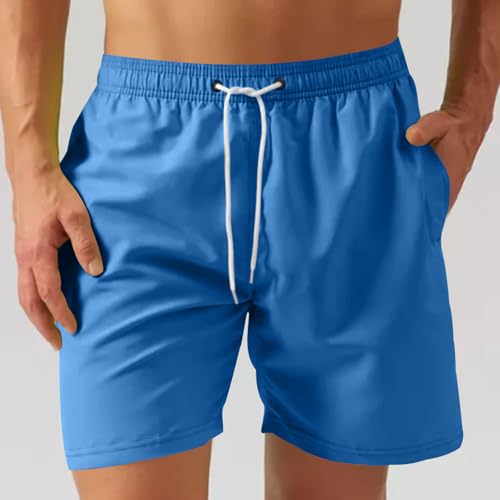 Mens Quick Dry Swimming Shorts with Mesh Pocket Stylish Casual Elastic Waist Swim Trunks Summer Beach Board Shorts2