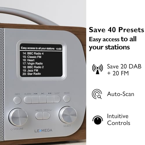 Poste radio DAB/DAB+ numérique LEMEGA DR5 réveil Bluetooth FM - 6