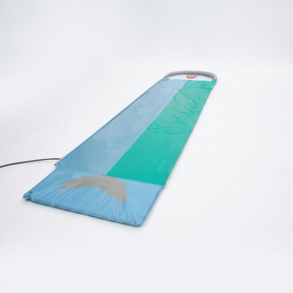 Aufblasbare Wasserrutsche für Kinder, Doppel Wasserrutschmatte mit Sprinkler, 550 cm PVC Garten Wasserspielzeug