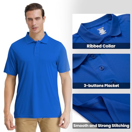 Corna Men's Golf Polo Shirts Short Sleeve Quick Dry Fit Moisture Wicking Running Athletic Big & Tall Performance Golf Shirts4