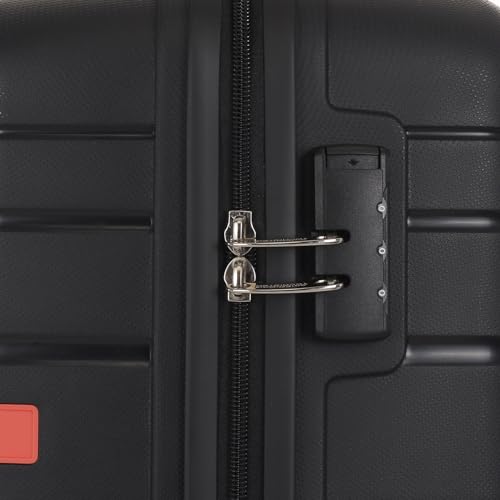 Image of American Tourister Upland Sport 55 CM Small Carry-On Polypropylene (PP) Hard 4 Wheels Spinner Luggage /Suitcase /Trolley Bag for Travel (Black)