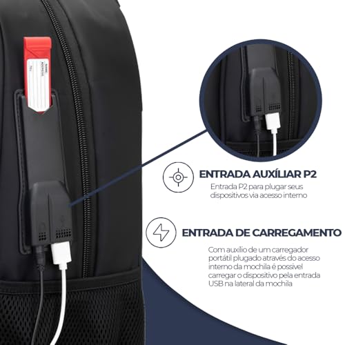 Mochila Masculina Feminina Reforçada Executiva Grande Mochila para Notebook Trabalho Viagem Escola c