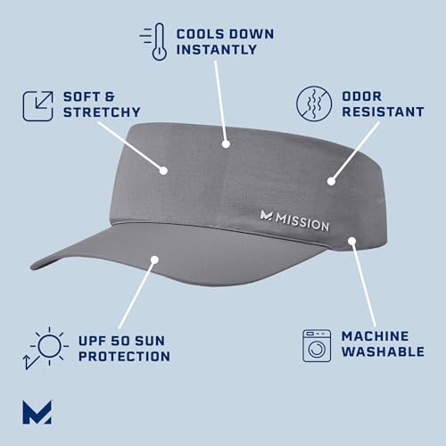 Image of MISSION Cooling Stretchy Visor - Unisex Visor Hat for Men and Women, No Slip Band, UPF 50 Sun Protection Visor