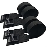 Sangles de toit solides pour kayaks et canoës, conçues avec des coussinets en caoutchouc pour la protection du véhicule (4 pièces)