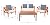 SAFAVIEH Outdoor Nunzio Natural and Beige 4-Piece Patio Set (Pillows Included)