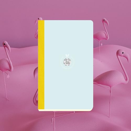 Image of flexbook Smartbook Notebook Ruled Light Blue /Green | Medium | 13x21cm - A5 (Minus) | 160 pages | 70gsm Fabriano Ivory Paper | Colorful Eco Paper Cover | with Yellow linen spine